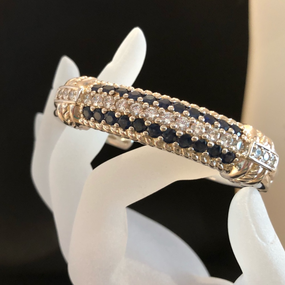 Judith Ripka Sterling Diamonique Sapphire Cuff